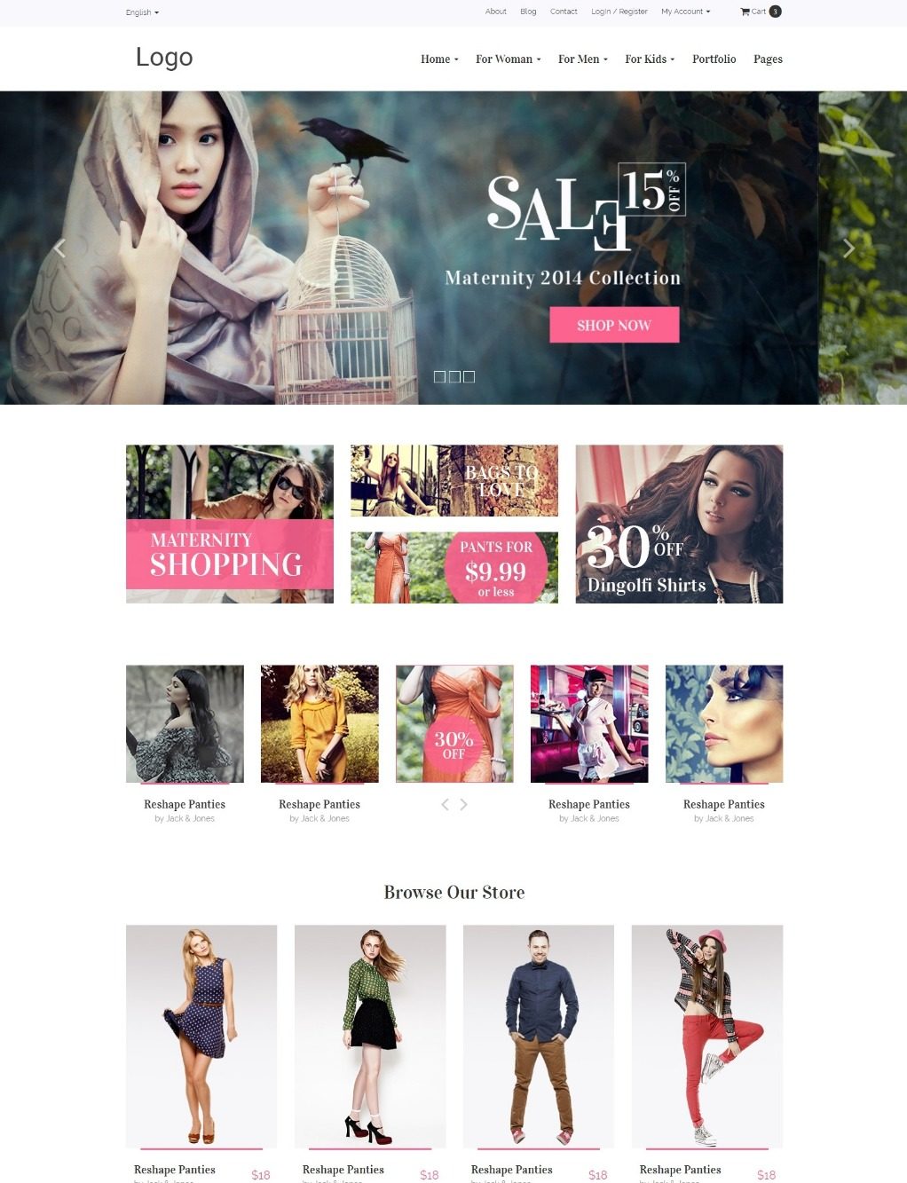 HTML5 шаблон интернет-магазина мужской и женской одежды